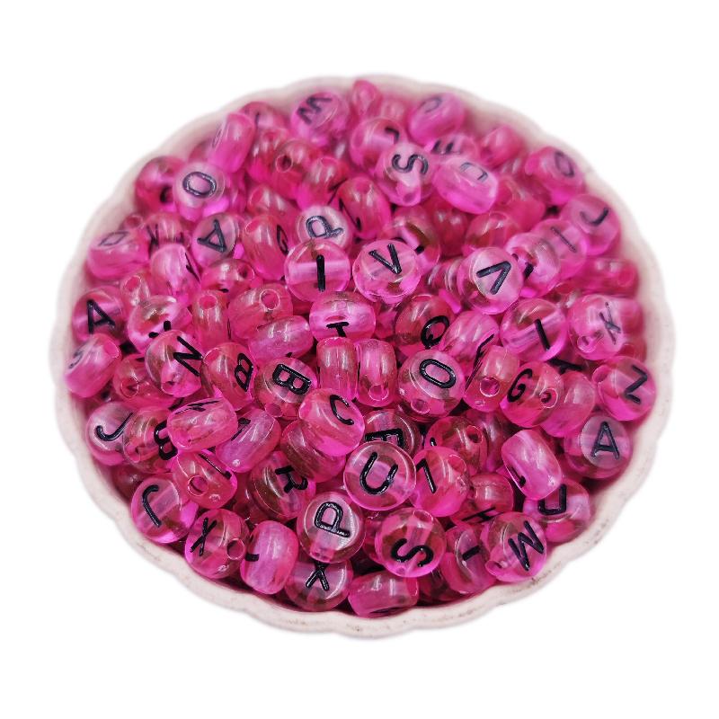 100 шт. 7 мм бусины с буквами алфавита акриловые бусины смешанные буквы квадратные свободные для изготовления ювелирных изделий браслет ожерелье прозрачный DIY