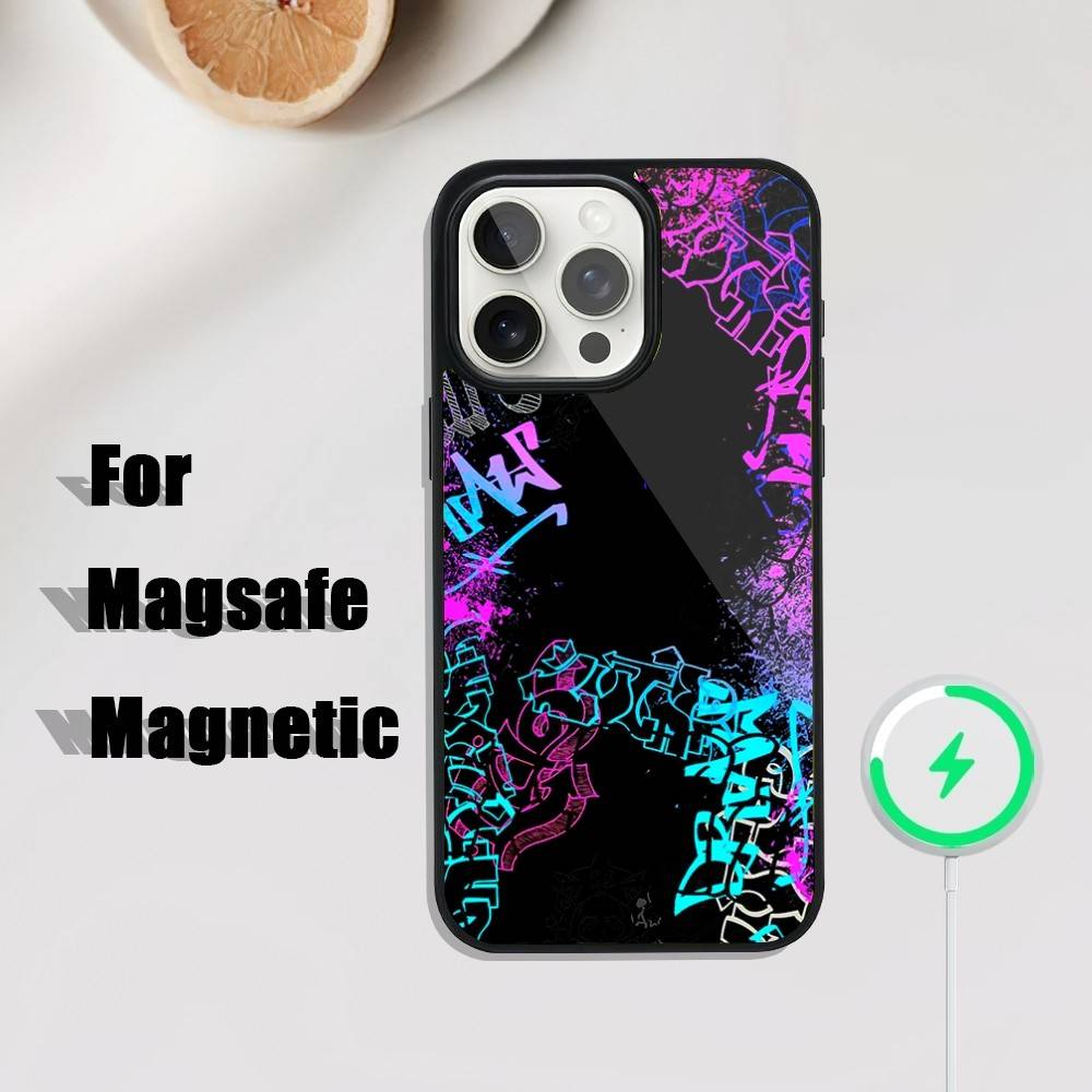 Graffiti trend pattern Phone Case For iPhone 17,16,15,14,13,12,11,Pro,Max,Plus,Mini,SE4,E Magnetic Magsafe Wireless Charging