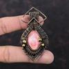 Кулон с родохрозитом, кулон в медной проволоке, кулон из натурального драгоценного камня, медные украшения ручной работы, подарок для него, изысканные украшения из родохрозита