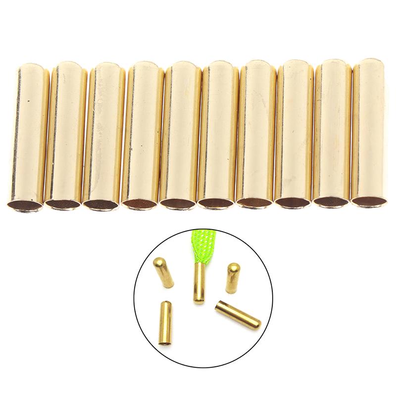 10Pcs/Set Of 4.5*18Mm Seamless Metal Shoelaces Tips Head Replacement