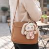 Ornaments Rabbit Plush Keychain Big Ear with Flower Bunny Plush Doll Pendant  Backpack Decor