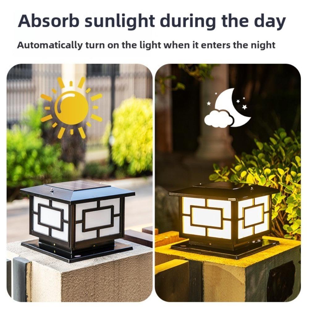 Waterproof LED Solar Pillar Light Garden Sunlight Outdoor Exterior Lights for Outdoor Fence