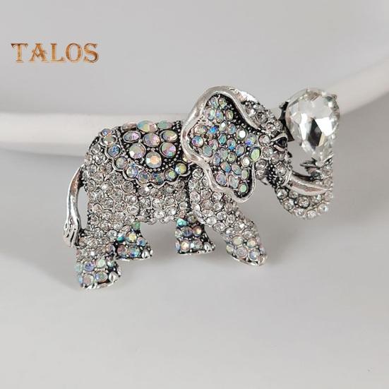 Брошь-булавка в виде слона со стразами для женщин, блестящая булавка в виде животного, кубический цирконий, ювелирные изделия, аксессуары для шляп, костюмов, рюкзаков, одежды