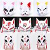 1Pc Anime Half Face Hand-painted Cat Fox Tiger Mask Anime Demon Slayer Masquerade Halloween Festival Party Cosplay Prop