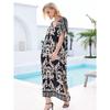 Плюс Размер Женщин Пляжный Принт Свободное Платье Накидка
