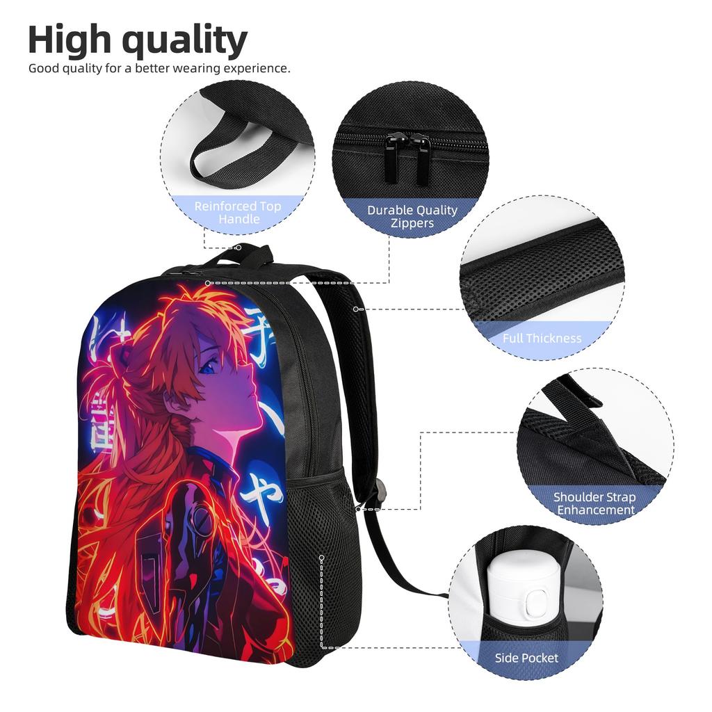 Неон Genesis Evangelion Рюкзак EVA ita-сумка Аска mochila Kawaii Рабочий Офисный Большая Вместимость Rucksack