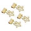 100 Pcs  Clips Star Shape Paper Clamps Hollow Long Tail Stationery Clip for School Office Gold