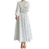 Casual Loose Waist Long Sleeve Round Neck Heart Shaped Print Dress