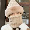 Hat for Women In Winter Riding Mask Full Face Pullover Hat Windproof Scarf Plus Velvet Ear Protection Bag Head Cover Warm All In One Hat