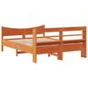 Solid Wood Bed with Headboard Wax Brown 150 x 200 cm Pine