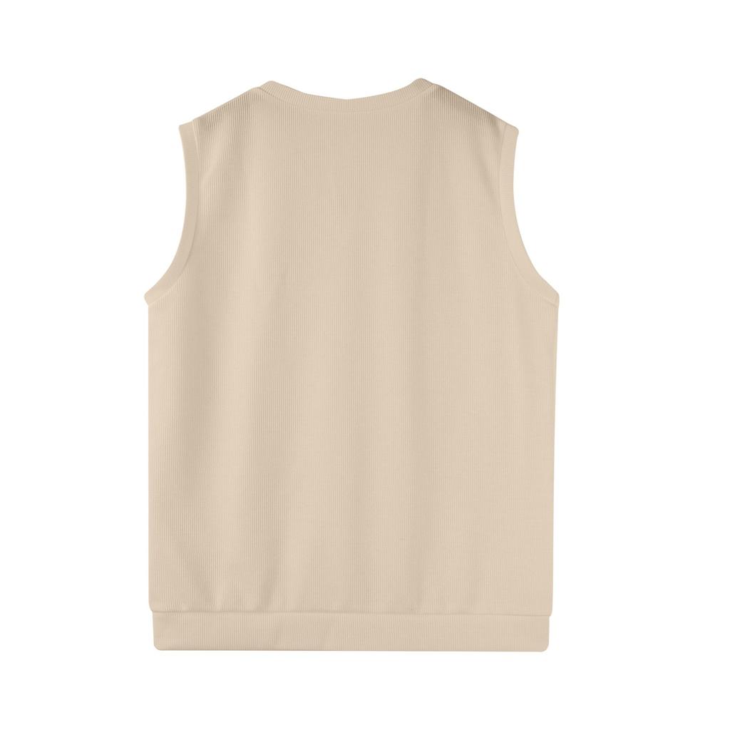 Мужской жилет с V-образным вырезом, без рукавов, трикотажный пуловер