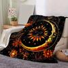 1pc Sun Moon Yin Yang Printing Lightweight Flannel Blanket, Comfortable and Warm Blanket, for Camping Sofa Bed and Couch Office, Gift