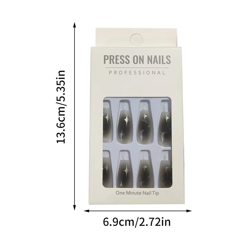 Y2K накладные черные ногти, длинные балетные многоразовые клейкие акриловые накладные ногти, темные искусственные накладные ногти, 24 шт.