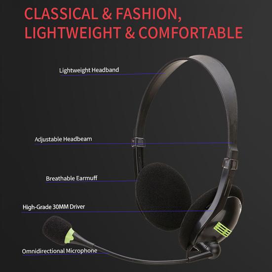 SY440 Телефонная гарнитура Без потерь Шумоподавление Дышащая USB 3,5 мм МИК Длинный кабель Гарнитура для колл-центра для водителя грузовика Офис