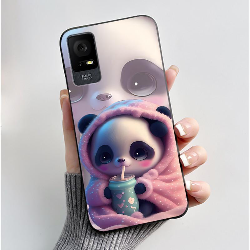 Матовый мягкий чехол из ТПУ для TCL 408 405 406 403 305i T506D T506K, задняя крышка, роскошный, милый, любовь, кролик, смешной, черный, силиконовый чехол для телефона