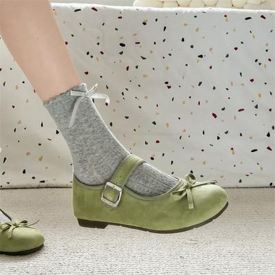 Серебристые туфли-балетки во французском стиле с неглубоким вырезом на плоской подошве женские 2025 новая летняя юбка с бантом туфли Мэри Джейн