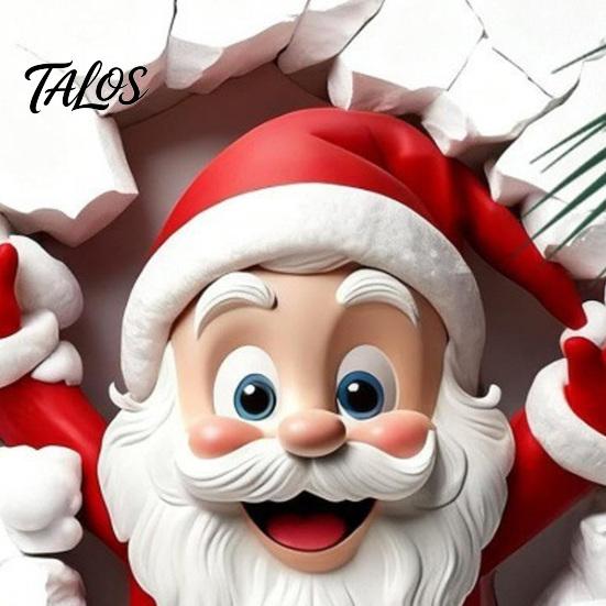 Christmas Party Supplies for Backgrounds Wall Sticker, 3D Santa Claus Break Through Decal, Easy Peel Festive Nativity Scene Decorations & Stick
