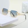 Frameless Trimmed Sunglasses Women'S Trendy Personality Leopard Glasses Legs Sunglasses Men'S Glasses