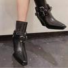 Designer Wedges Ankle Boots Sexy High Heels Buckle Shoes 2025 Winter Chelsea Ankle Boots New Pumps Trend Fashion Ladies Boots