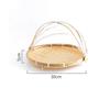 Bamboo Woven Basket Anti-Mosquito Net Fruit Vegetable Basket Dustpan Tent Basket Tray Portable Outdoor Picnic Mesh Net Cover