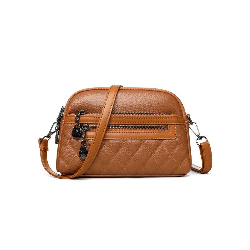 Текстурированная вышивка ромбом, простая мягкая кожа, средняя сумка для мамы, маленькая квадратная сумка, новая модная универсальная сумка через плечо