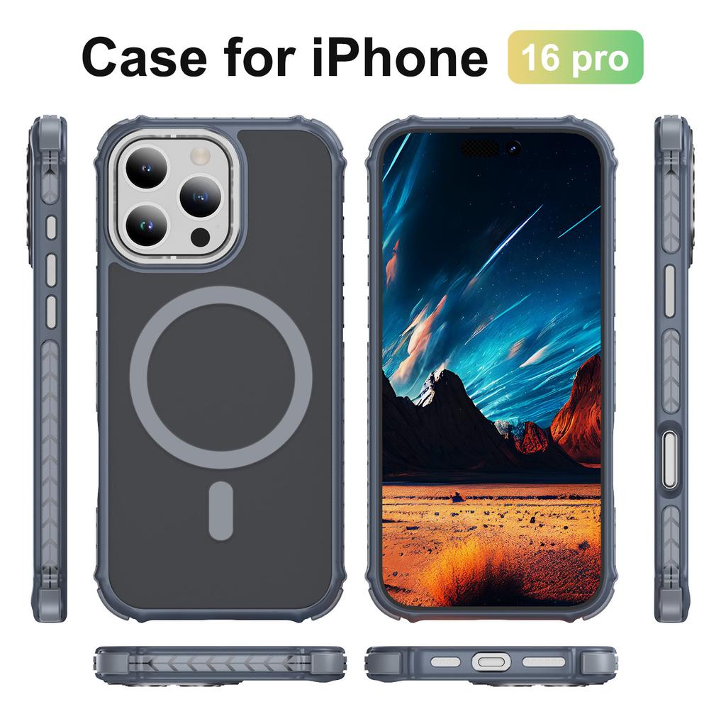 Ударопоглощающая магнитная адсорбция Magsafe для чехла для телефона Apple 15 с защитой от падений, приятный на ощупь, противоскользящий чехол для телефона IPhone 16 Pro