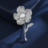Высококачественная роскошная микро-инкрустированная брошь-цветок из циркония с жемчугом, трехмерная булавка для корсажа в виде камелии, аксессуары для платья, легкая роскошь