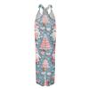 Women's Summer Overalls Floral Print Vintage Jumpsuit (Non-Adjustable Straps)