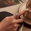Silver universal ring blue butterfly silver 925