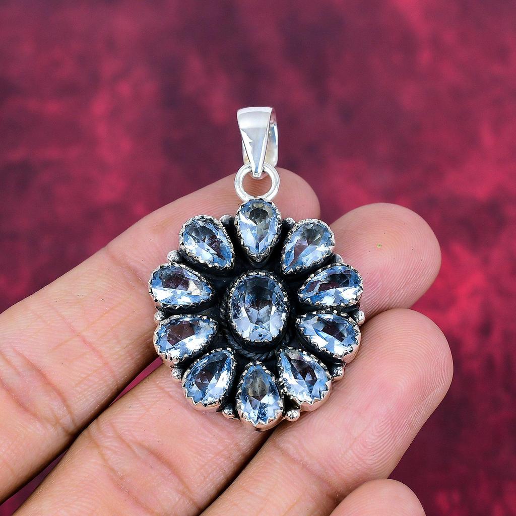 Подвеска из драгоценного камня ручной работы с танзанитом, подвеска из стерлингового серебра 925 пробы, антикварные ювелирные изделия, подвеска для подарка на помолвку
