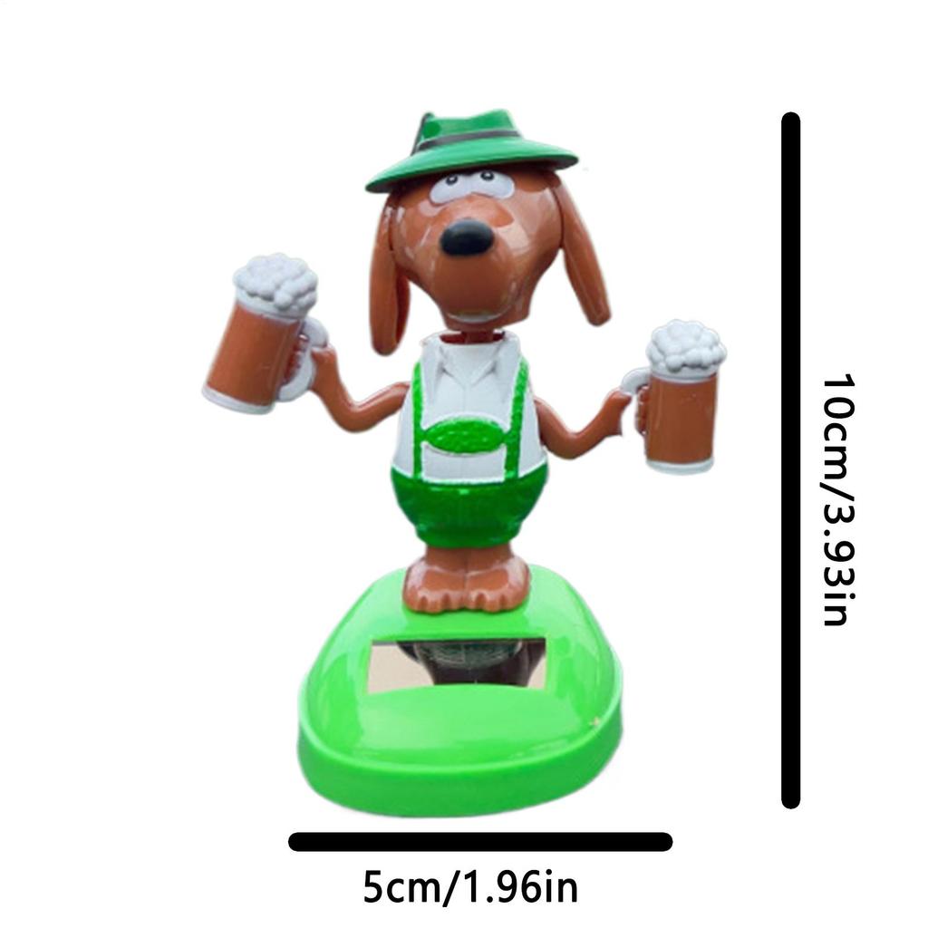 Dashboard Decor Bobble Solar Powered Puppy Dashboard Decoration Funny Swinging Figures Cartoon Puppy Interior Decor For Driver