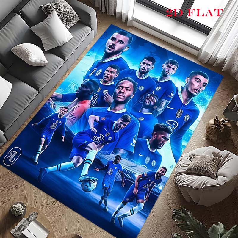 Постер Chelsea FC Ковер для гостиной, спальни, дома, украшение дивана, Нескользящий коврик для детских игр