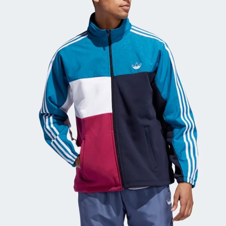 adidas originals Asymm Full-Zip Track Jacket 'Active Teal/Berry' Men's ED5522