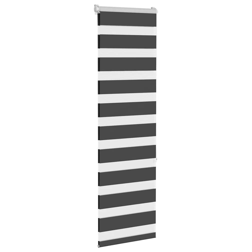 Double Zebra Blind Black 50x150 cm Fabric Width 45.9 cm Polyester