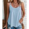 T Shirt Women Sleeveless Knit Tank Top With Round Neck For Casual Streetwear