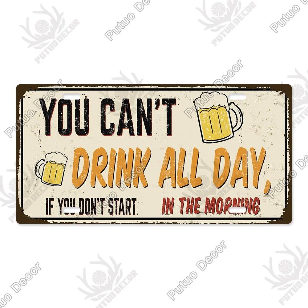 Putuo Декор, металлическая вывеска для пива, металлическая винтажная номерная табличка, жестяная вывеска, украшение для бара, паба, человек, пещера, декор для гостиной, стены