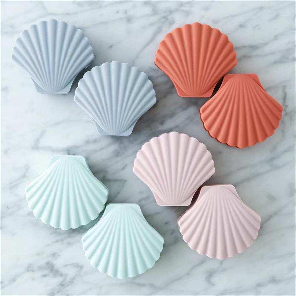 2Pcs Silicone Anti-scald Gloves Shell Shape Heat Resistant Non-Slip Grip Microwave Oven Pot Handle Mitt Lid Holder Kitchen Tool