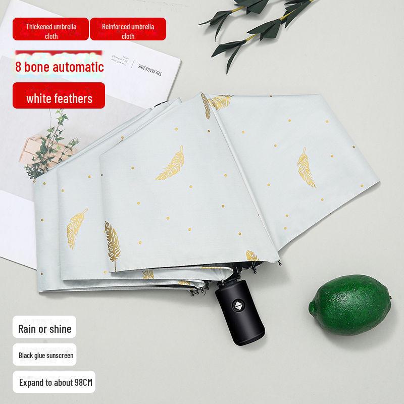Корейский автоматический складной зонт двойного назначения для студенток — защита от солнца и дождя, устойчивость к УФ-излучению, большой размер.
