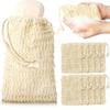 20-Pack Natural Sisal Soap Saver Pouches, Exfoliating Mesh Net Bags, Unscented Shower Foaming Soap Bars Bags, Drying Bath Washing Tool