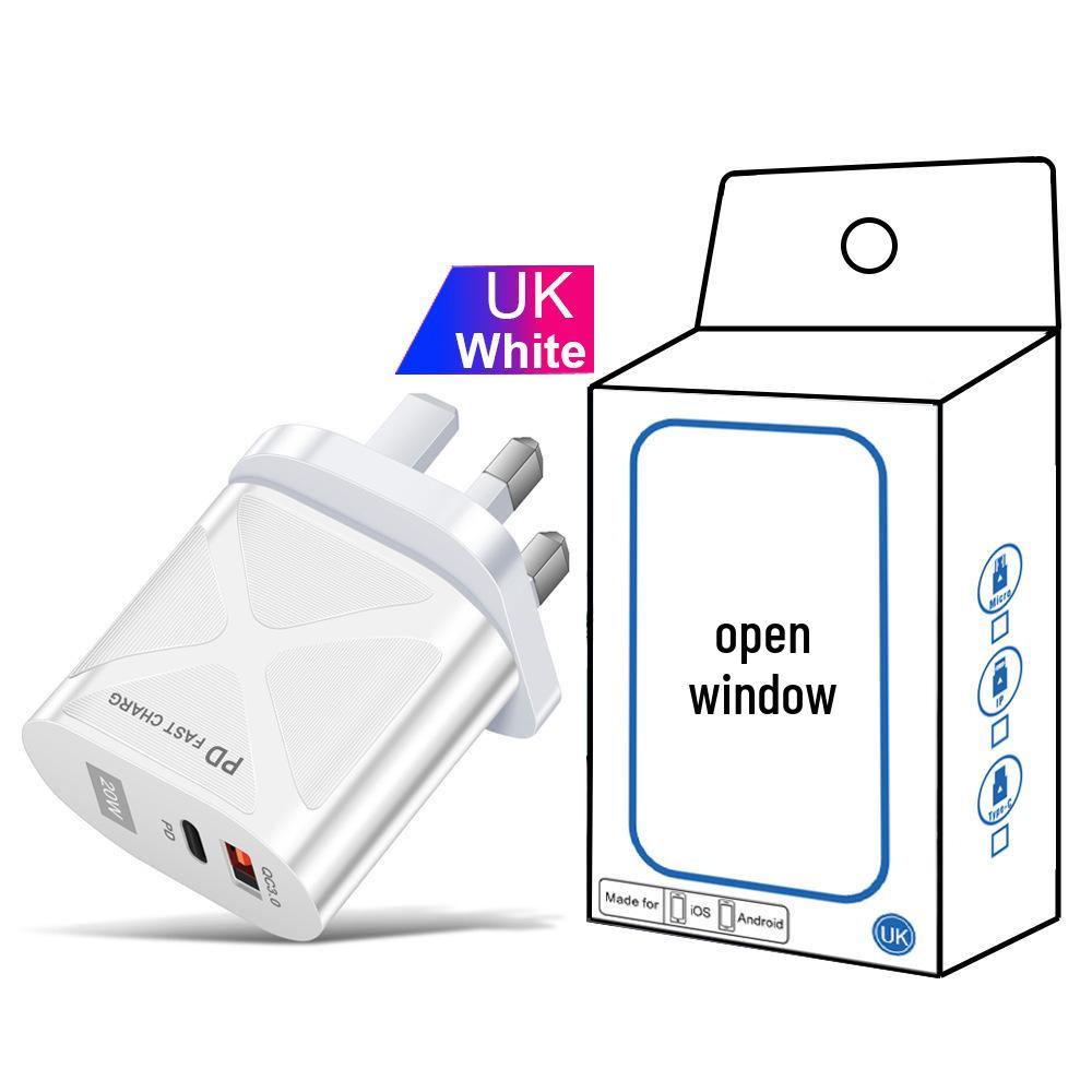 USB-адаптер для путешествий 5В/9В/12В с PD20W и QC3.0 Быстрая зарядка - Стандарт США/ЕС/Великобритании
