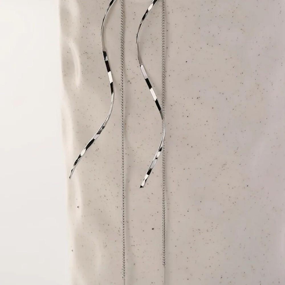 1 Pair Korean Style Long Chain Earrings Threader Type Party Earrings Gifts