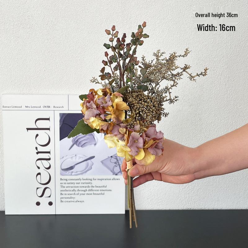 Premium Hand-Tied Autumn Silk Flower Bouquet for Living Room and Dining Decor, Photography Props