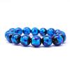 Dragonfly Ball Blue 12mm Round Ball Bracelet Inner Circumference 16cm Midnight Blue Firefly Glass Natural Stone Power Stone Prayer Bead Prayer Bead