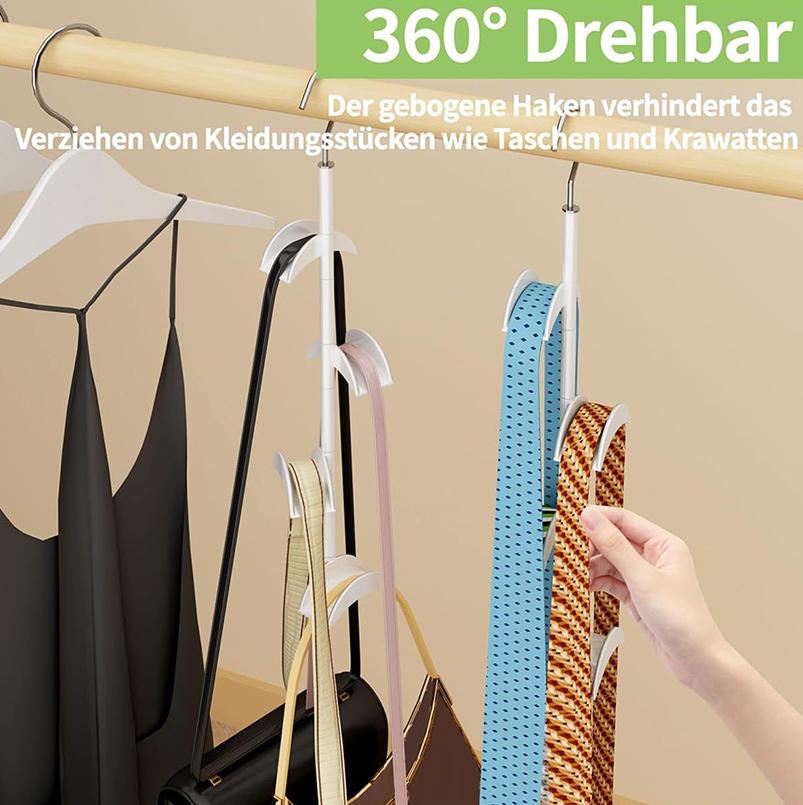 Purse Hanger Tote Bag Organizer Closet Rotating Room Organization Backpack Holder for Tote Vest Bra Tie Belt Shawl Hat Underwear