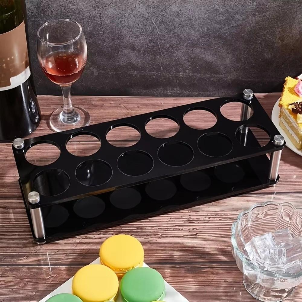 38mm Shot Glasses Holder 6/12Hole Cup Serving Tray Acrylic Cup Holder Restaurant Service