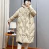 2023 Winter Korean Loose Hooded Thickened White Down Medium and Long Down Jacket Casual Comfortable Coats  Zipper Warm Clothing
