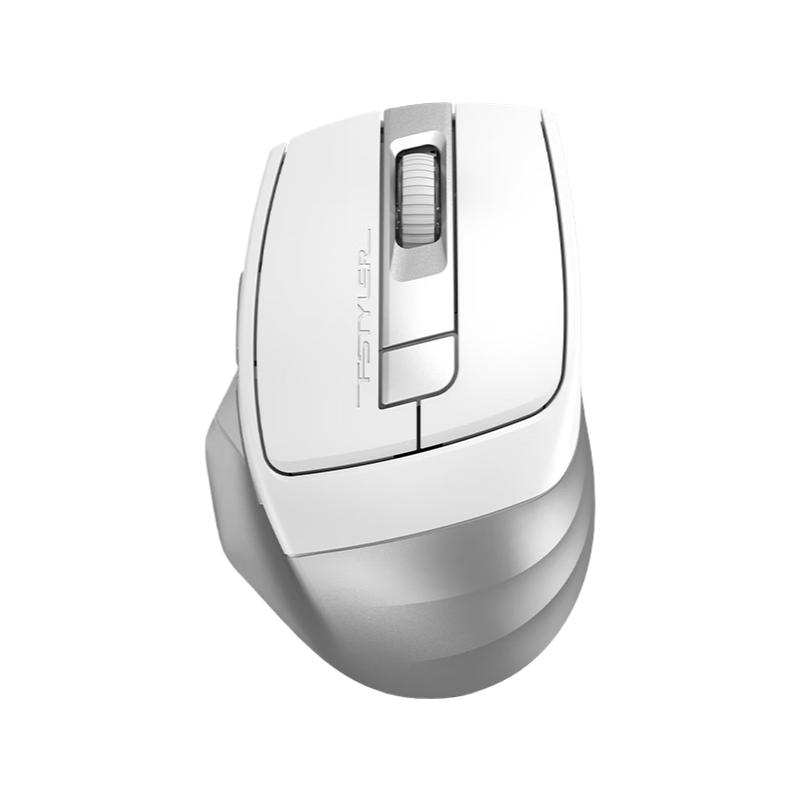 A4Tech Беспроводная Bluetooth-мышь, Тихая перезаряжаемая мышь, Для ноутбука, Офисного использования, Серебристо-серый, Белый