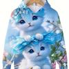 Children's Clothing Hoodies Girls Clothes Long Sleeve Cute Cat Print Casual Kid Summer Autumn Clothes Kids Clothes Outdoor Tops