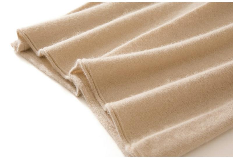 100% Pure Cashmere Women's Wide-Leg Knit Pants – Thickened, Drape, Floor-Length, Autumn/Winter Wear