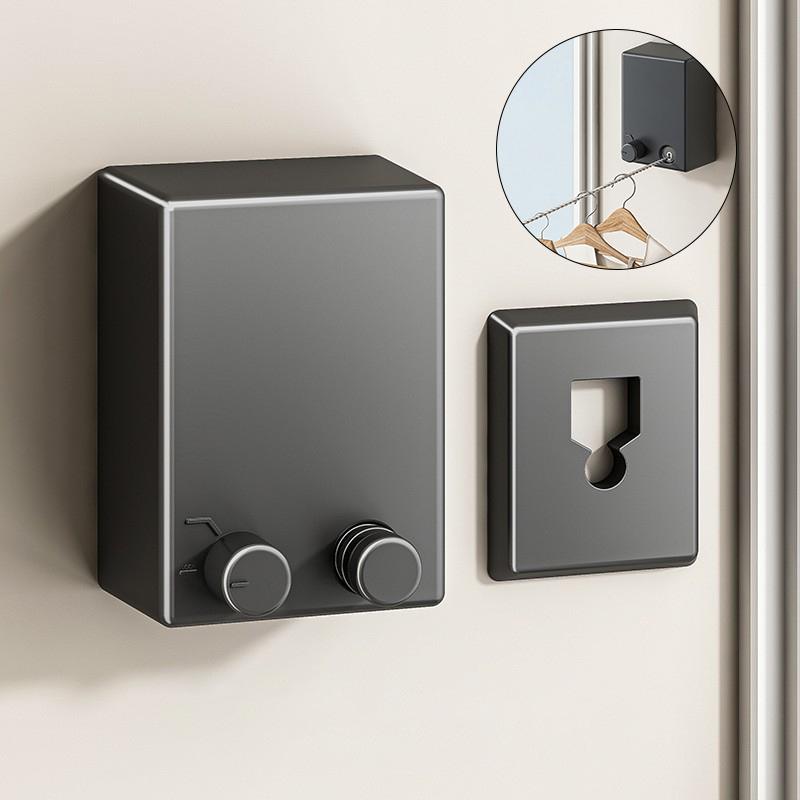 Выдвижная бельевая веревка без сверления El Настенная сушилка для одежды В помещении Стальная проволока Невидимый органайзер Вешалка для белья